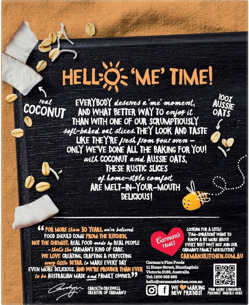 Carmans Golden Oat & Coconut Oat Slice 175 G image number 1