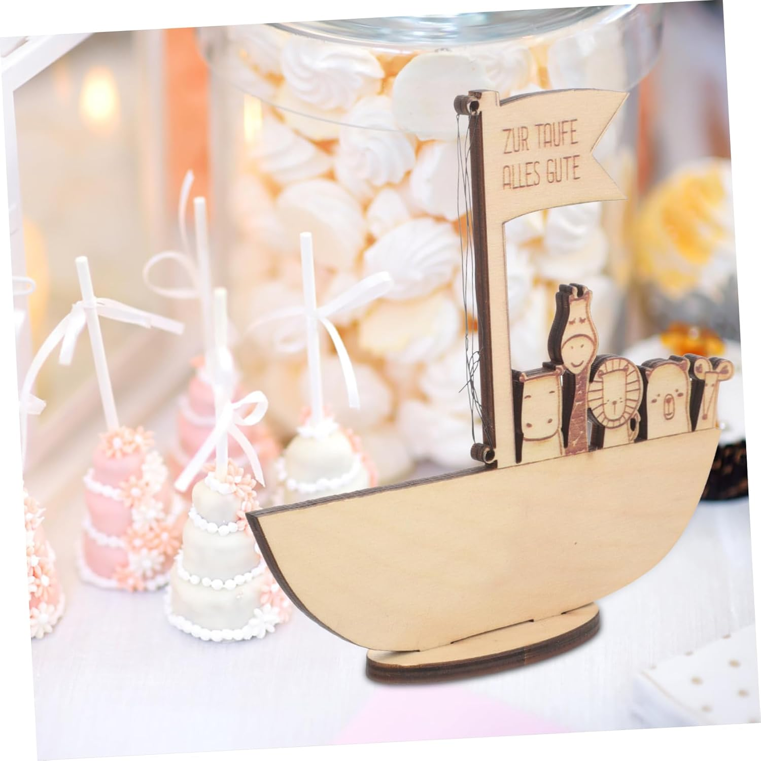 Custom Ark Money Clip Baptism Christening Decor Wooden Ornament for Shower Birthday image number 3