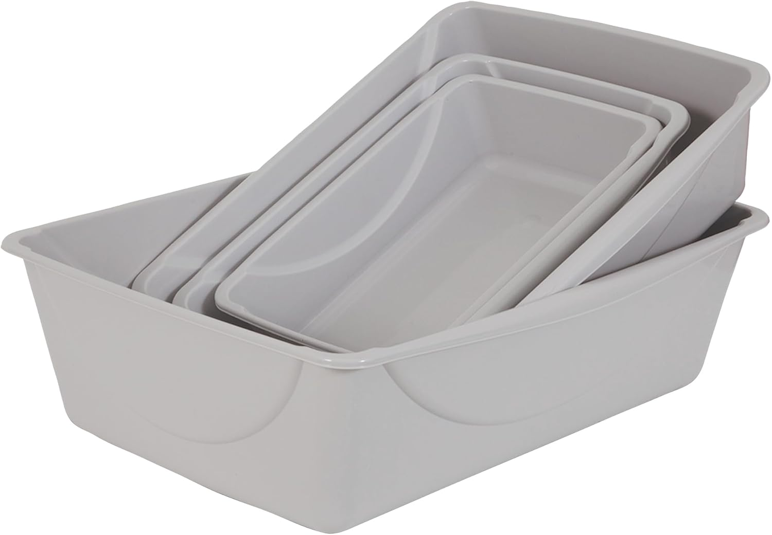 Petmate Open Cat Litter Box, Blue Mesa/Mouse Grey,M (Pack of 1), Made in USA image number 3