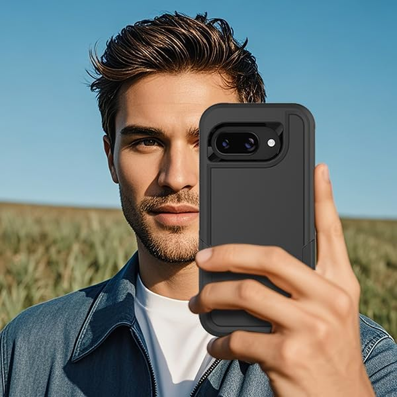 ZUSLAB for Google Pixel 9A Case, Rugged Defender Protective Heavy Duty Shockproof Dustproof Cover (2025) - Black image number 4