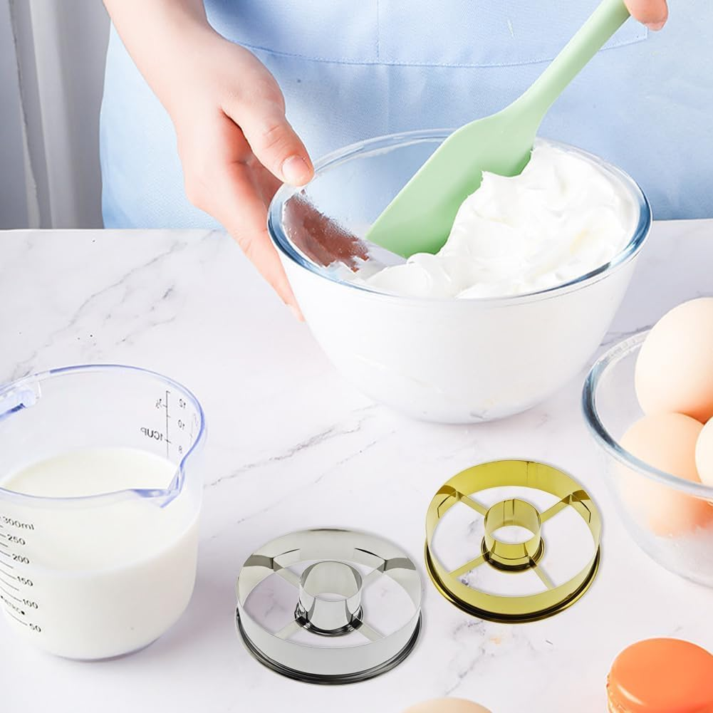 2Pcs Stainless Steel Doughnut Cutters,Doughnut Cutters Mousse Ring Cookie Chocolate Cake Mold,Stainless Steel Donut Mold Desserts Bread Cutter,Stainless Steel Doughnut Cutter,Mousse Molds Bread Molds image number 2