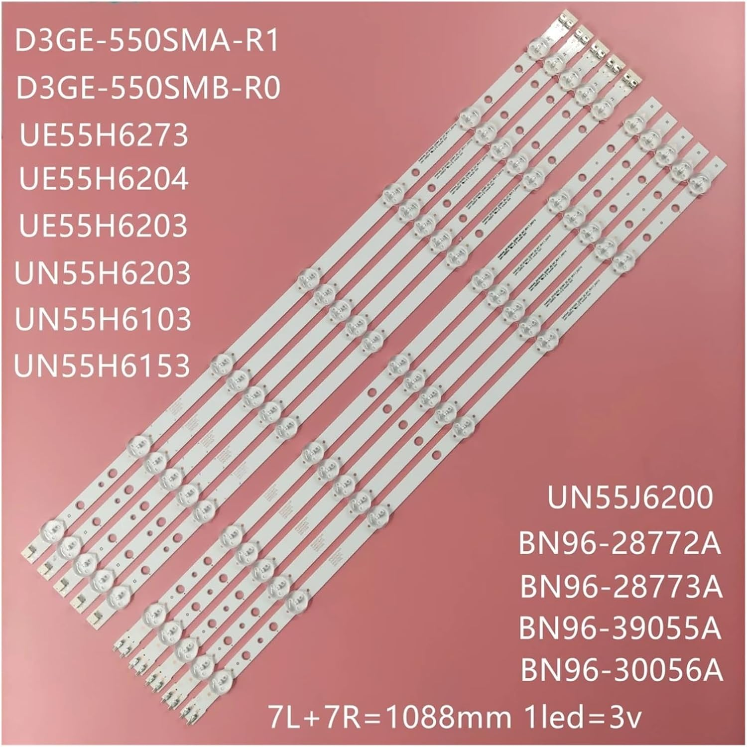 LED Backlight Strip for UE55H6204 UN55FH6030 UN55J6200 UN55H6203 UN55J6201 UE55J6200 UE55H6203 BN96-28772A 28773A 39055A 39056A (Color : 20 Pieces 2TV) - 10 Pieces 1Tv image number 2