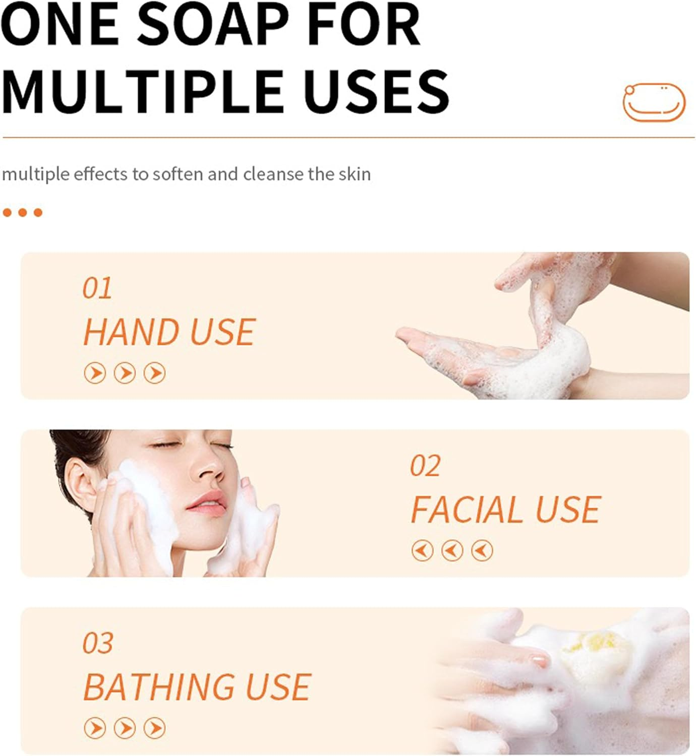 Lemon Turmeric and Kojic Acid Soap Bar -100G, Skin Brightening, Natural Granular Formula (3Pcs)