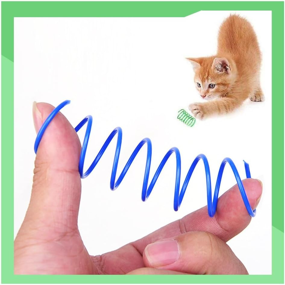 Cat Toy Spring, 4 Pieces Plastic Cat Toy Coil, Coil Springs, Pet Interactive Toypets Kitten Novelty Gift, Toycat, Cat Chew Toy, Durability and Professional image number 4