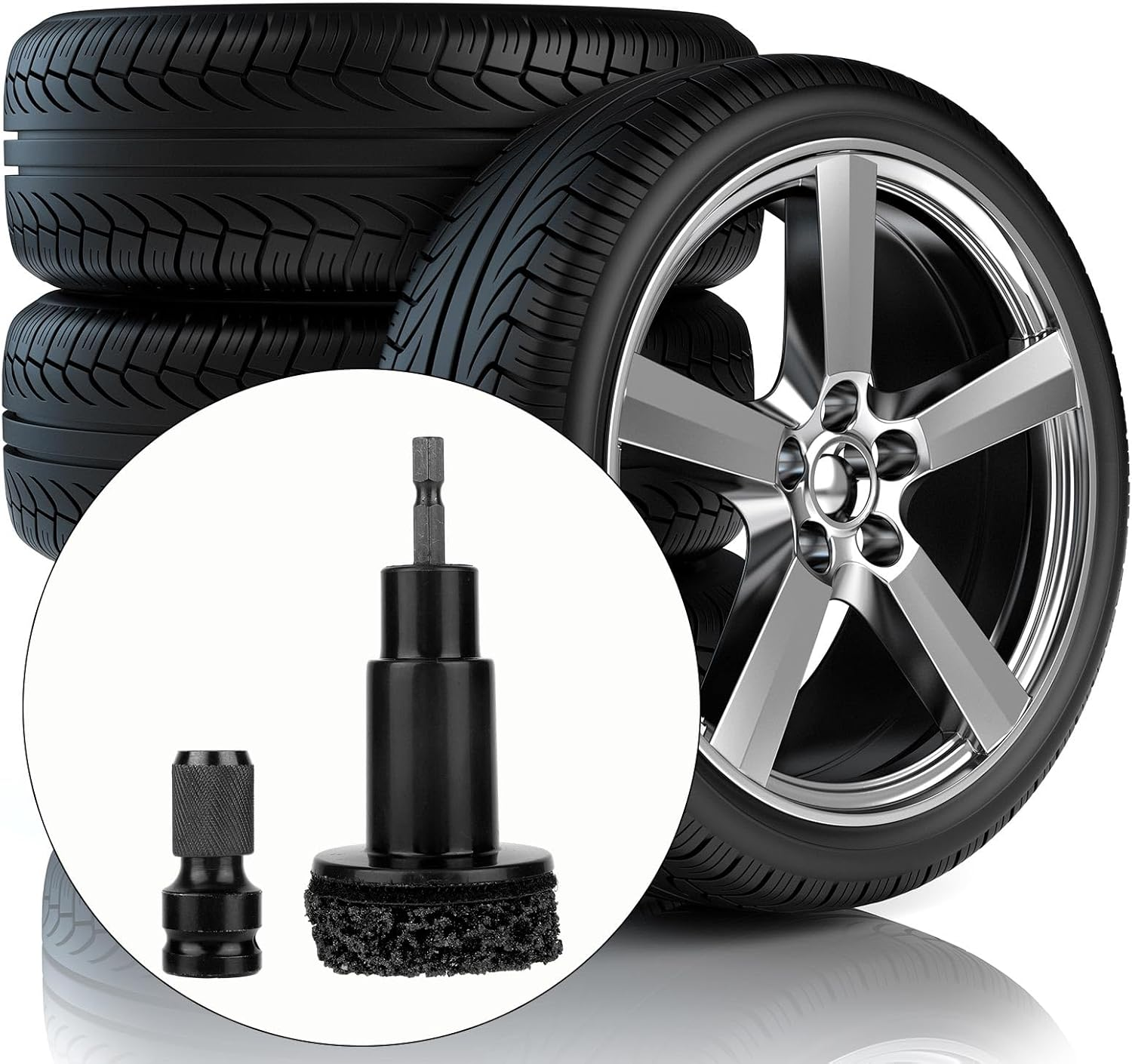 Wheel Hub Cleaning Kit, Hub Resurfacing Tool Brake Wheel Stud Cleaner for Lug Studs and Rotors Automotive Maintenance Grinding Kit Compatible with 1/2" Impact Wrenches and Power Drills image number 1