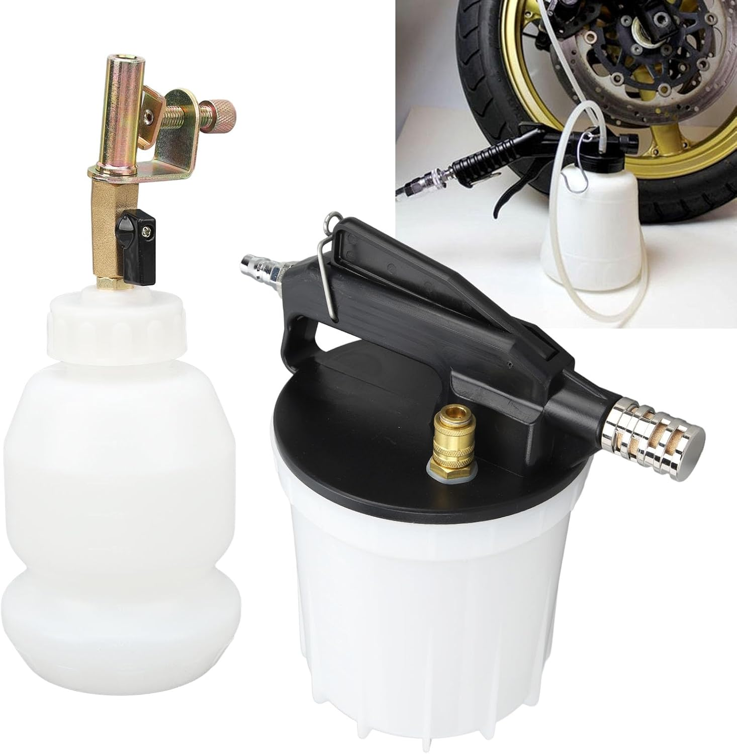 Vacuum Brake Bleeder Kit, Professional Brake Fluid Bleeder, 2.75 to 11.6 Bar Universal Air Brake Bleeder Tool with 2L Vacuum Brake Extractor & 1L Refill Bottle for Car, Truck image number 5