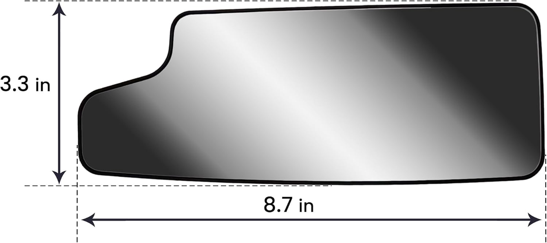 Replacement Driver Left Side Door Towing Mirror Lower Small Glass Convex No Heated with Back Plate for Chevrolet Silverado and GMC Sierra 1500 2500 HD 3500 HD from 2019 to 2024 - Big Driver (Lh) Side image number 5