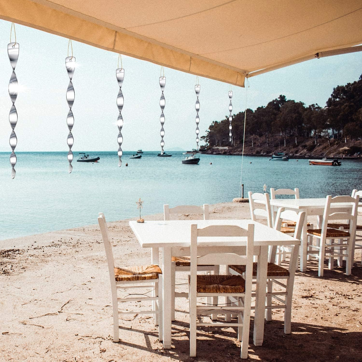 8Pcs Reflective Bird Deterrent Rods,Keep Birds Away from Your Home,Garden,Patio,Scare and Frighten Pigeons,Seagulls,Owls and Many More with These Bird Repellents