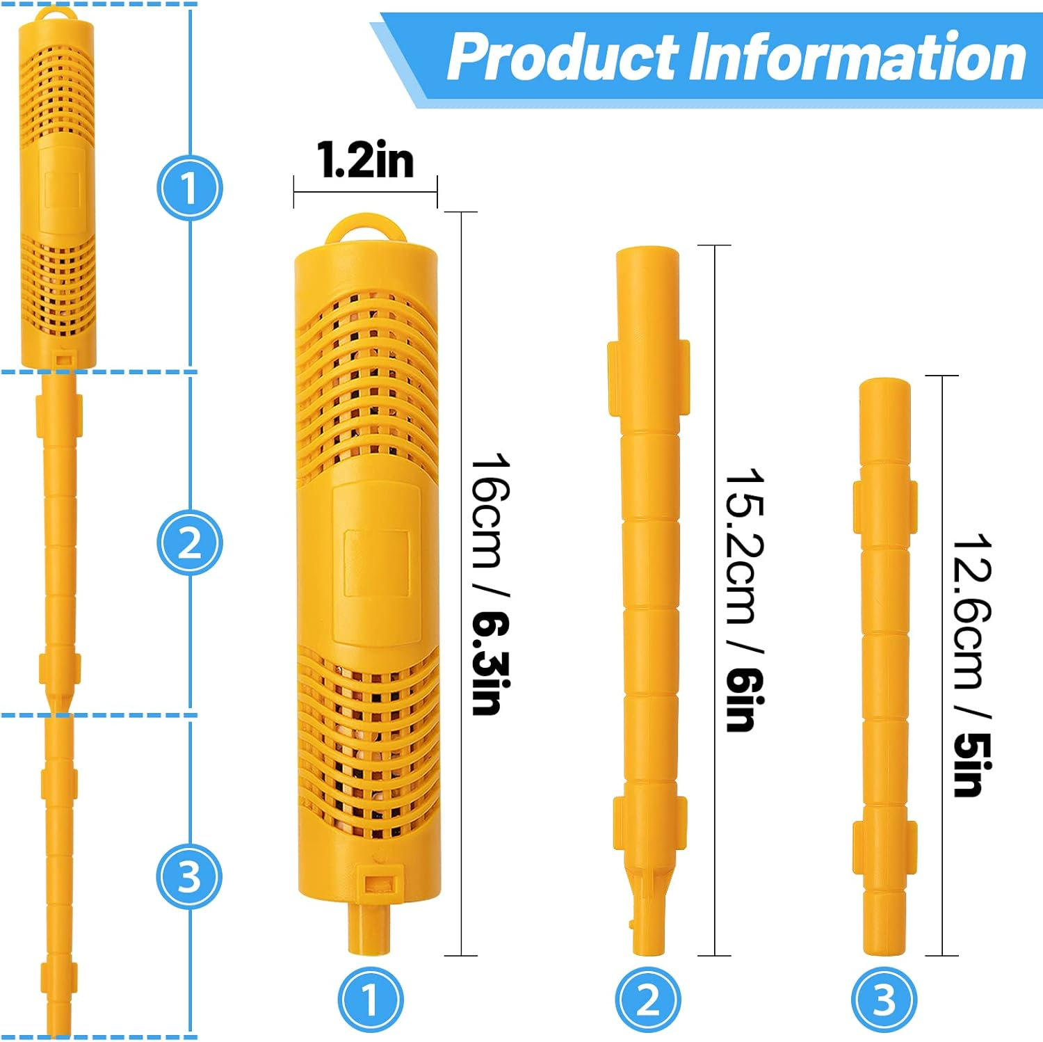 2 Pack Spa In-Filter Mineral Sticks Parts Cartridge Sticks for Hot Tub Spa Swimming Pool Fish Pond Filter Cartridge, Last for 4 Months (Blue & Yellow) - Blue  Yellow *2 image number 6