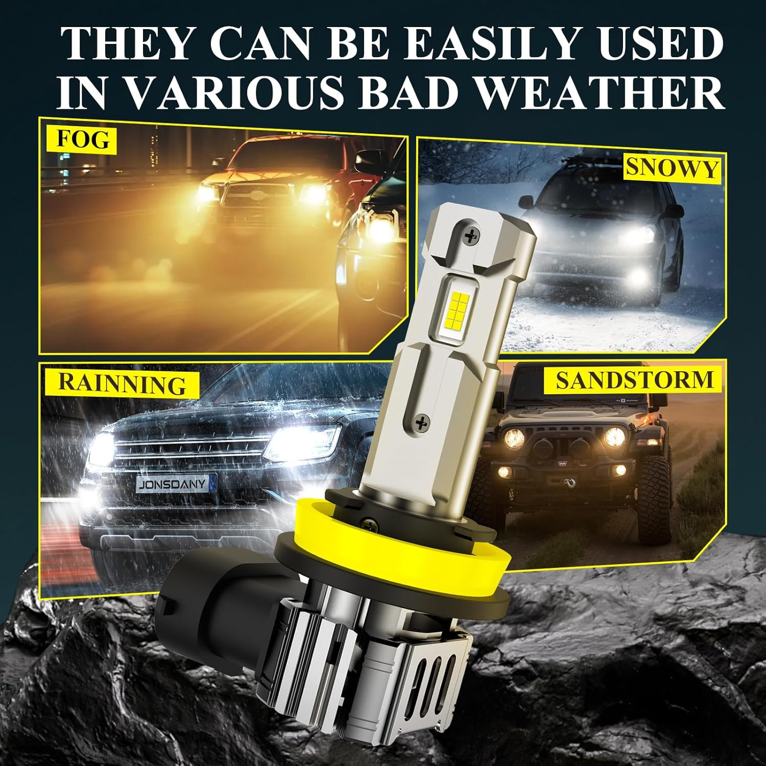 Pacify 2 Pack H11/H8/H9 LED Headlight Bulbs 40000LM, 700% Super Bright Light Bulbs 6500K Xenon White, Plug and Play Mini Size H11 H8 H9 LED Bulbs for Car Headlights (H11 H8 H9) image number 5