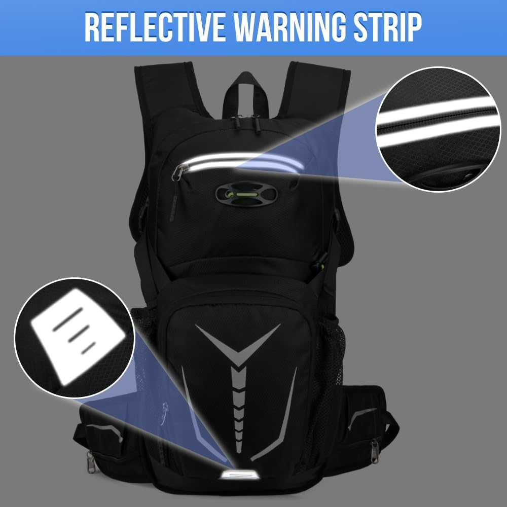 WOTOW Hydration Backpack - Lightweight Hydration Pack with 2L Water Bladder and Cooling Sleeves - Water Backpack Rucksack for Hiking Running Camping Biking Cycling image number 5