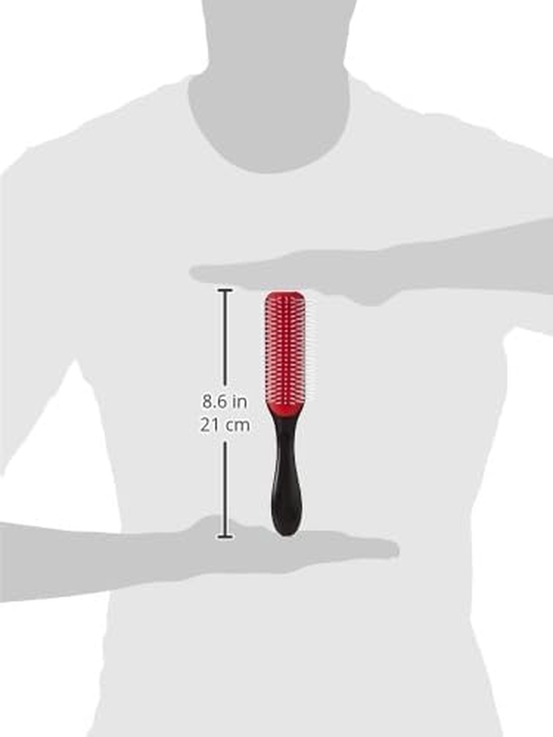 Denman D3 Original Styler 7 Row Nylon Bristles Hair Brush, Black/Red