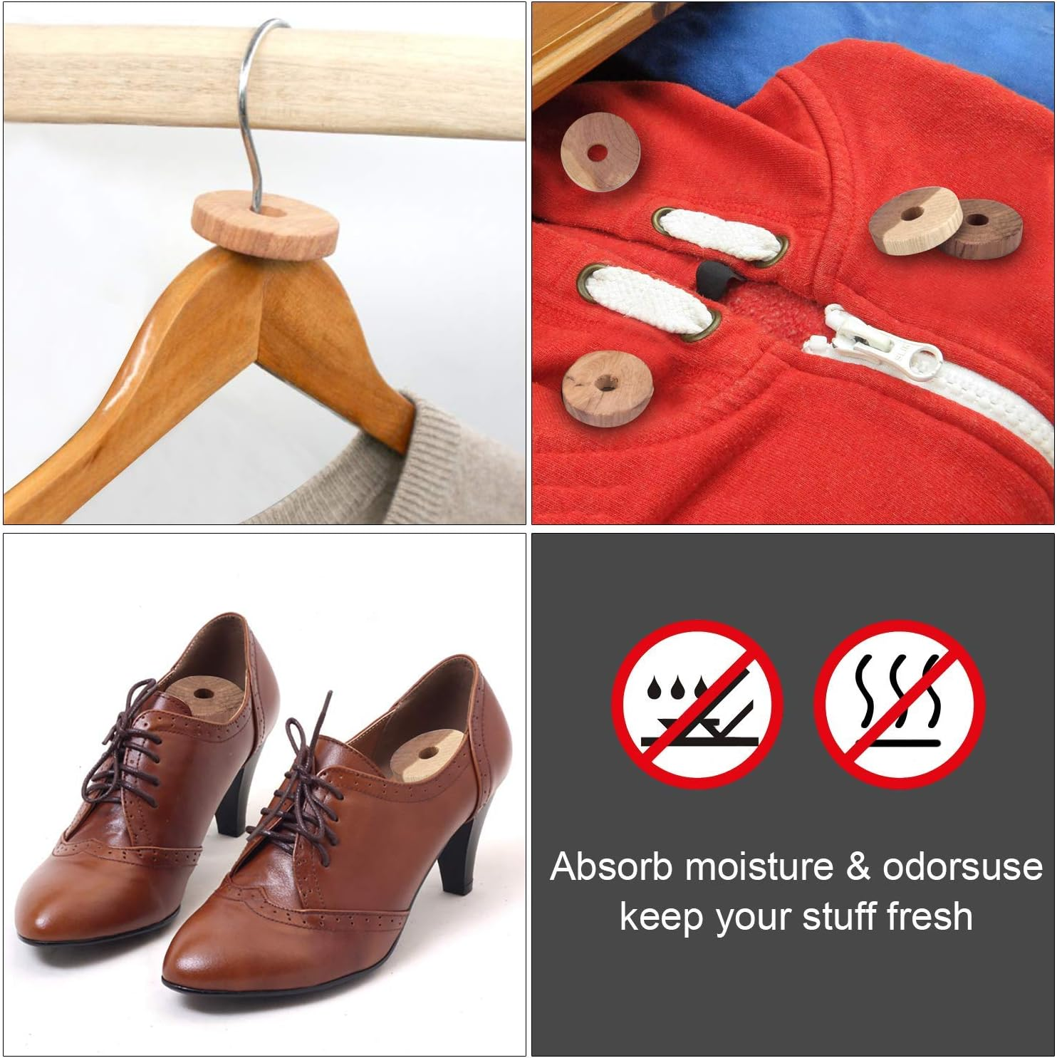 ACMETOP Aromatic Cedar Blocks for Clothes Storage, 100% Natural Cedar Balls Hangers, Storage Accessories Closets & Drawers (30 Pack) image number 5