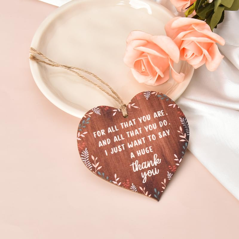 Engraved Wooden Heart Hanging Ornament Sign - Thank You Gifts for Women, Teachers, Coworkers & Friends - Home Decor & Housewarming Gift image number 1