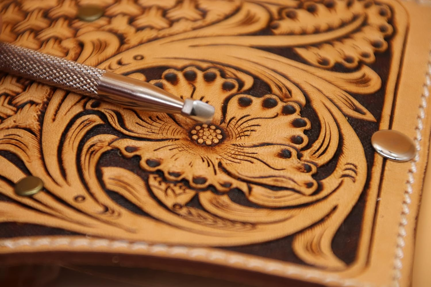 Smooth Angle Beveler Leather Stamping Tool Beveling Set 4Pcs Undercut Beveler Stamps 304 Stainless Steel Carving DIY Leathercrafts Kit image number 3