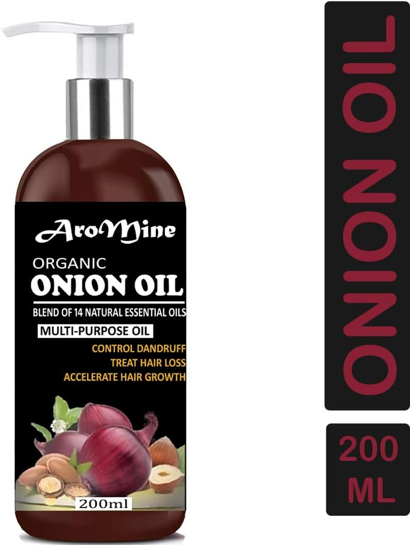 Aromine Natural & Organic Red Onion Oil(200Ml) & Red Onion Shampoo(200Ml) Combo Set