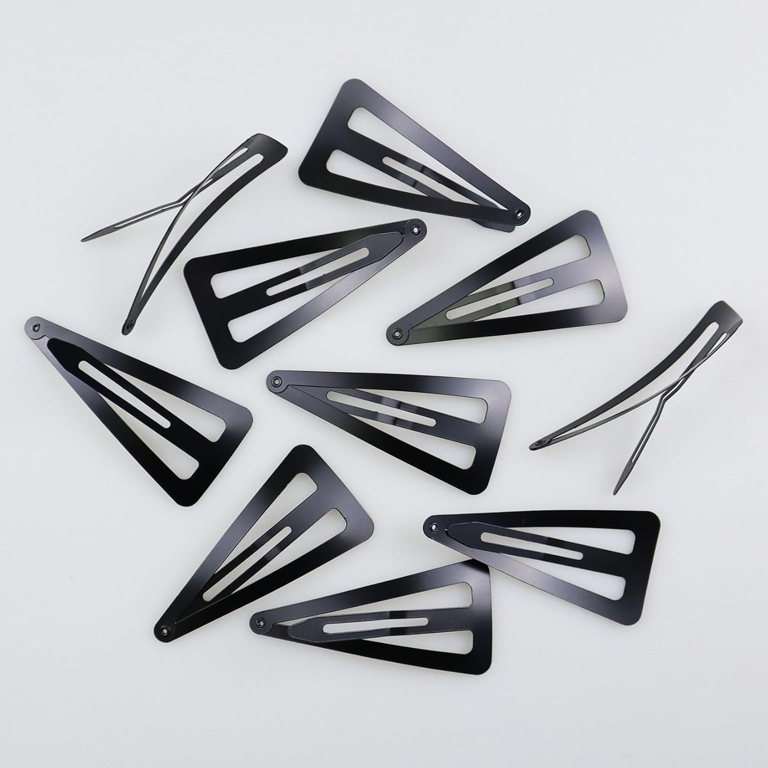 Hair Clips Girls Pack of 10 6.7 Cm Large Snap Hair Clips Hair Clips Metal Hair Clips Black Hair Clips Hair Accessories Hair Clip for Girls, Men and Women, Triangle image number 6