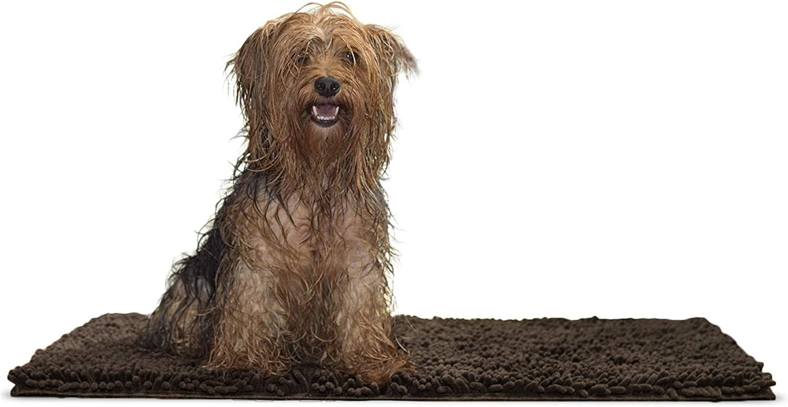 Furhaven Pet Dog Mat | Muddy Paws Towel & Shammy Rug, Mud (Brown), Runner
