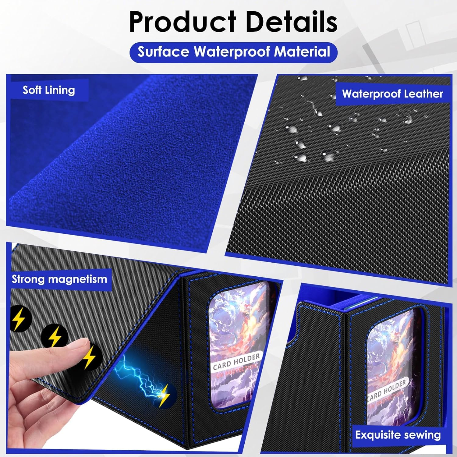 YOZOTI MTG Deck Box for Commander Display with Dice Tray,Double Deck Box Fits 160 Double Sleeved /200 Single Sleeved Trading Cards, TCG Card Deck Box with 2 Dividers and 1 Magnetic Card Holder image number 1