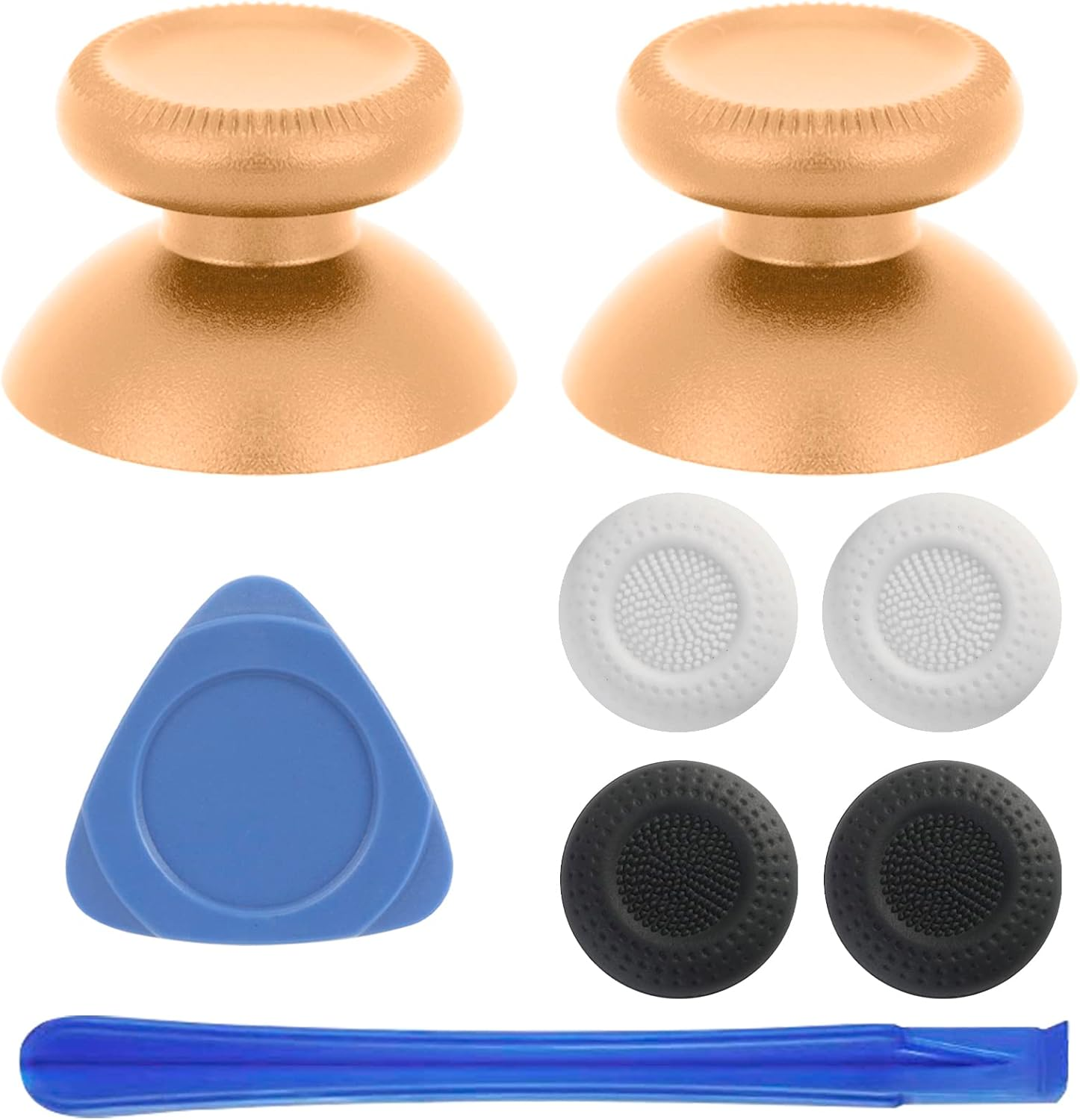 Vrbrother 2Pcs Replacement Rocker Metal Analog Joystick Thumbstick Mushroom Caps Repair for Meta Oculus Quest 2 (Black)