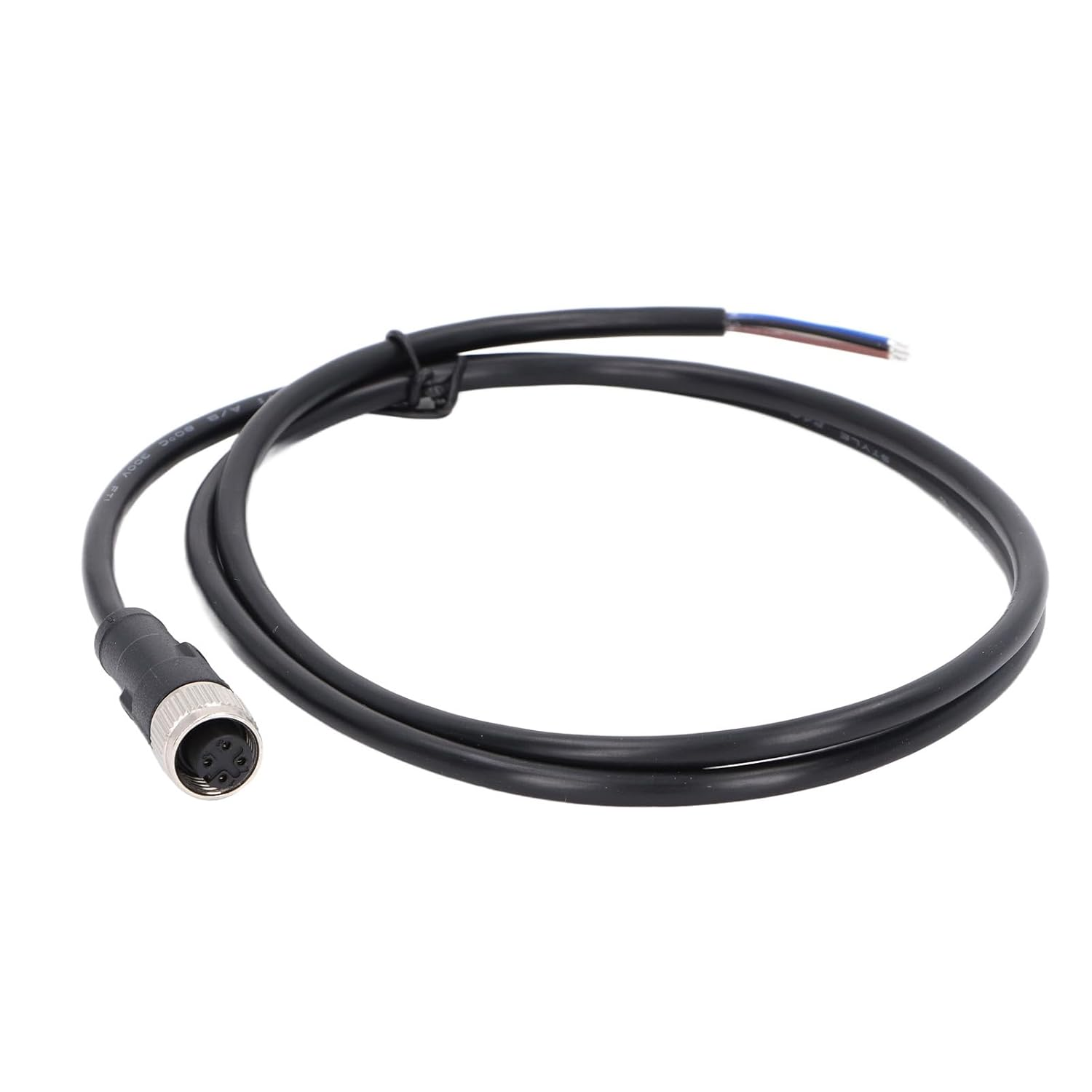 Hyuduo M12 Female Connector Cable, 4-Pin Aviation Electrical Cable, 1M Length, IP67 Waterproof, PVC Fireproof, 22 AWG, Industrial Sensor Wire image number 3