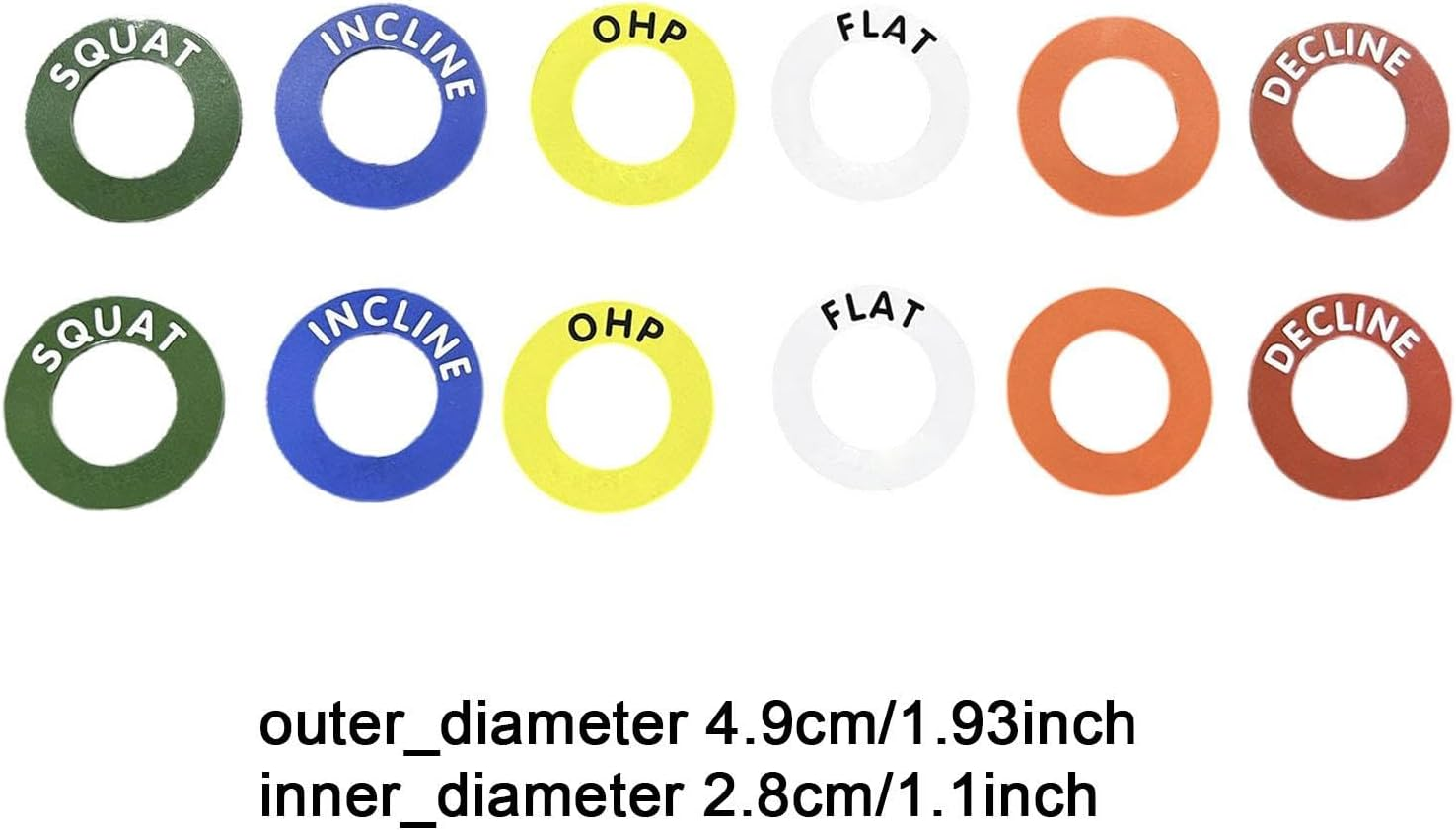 Frediuo 12 Pieces Barbell Markers Power Squat Rack Markers Squat Rack Position Markers for Bench Press