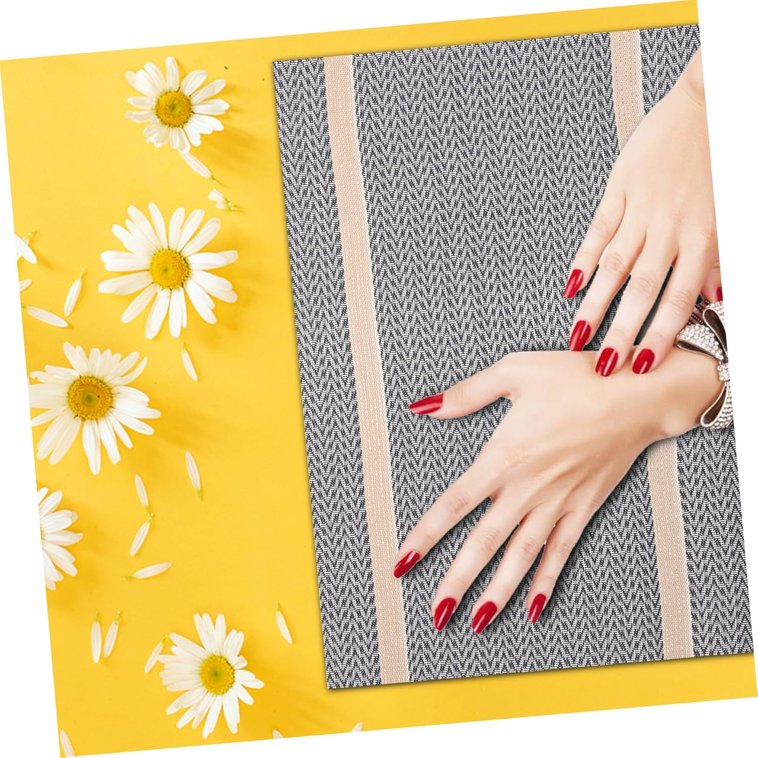 DECOMELODY Foldable Nail Art Mat with Washable PVC Surface Comfortable Nail Hand Rest Pad Minimalist Design image number 5