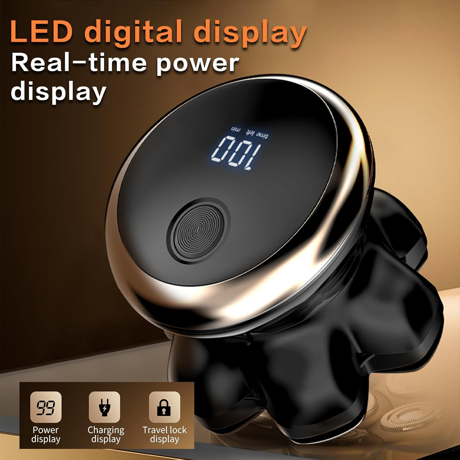 Head Shavers for Bald Men - Yinicare 7D Mens Razors for Shaving Electric Led Display Wet & Dry Bald Head Shaver Ipx6 Waterproof Shaver Type-C Charging image number 4