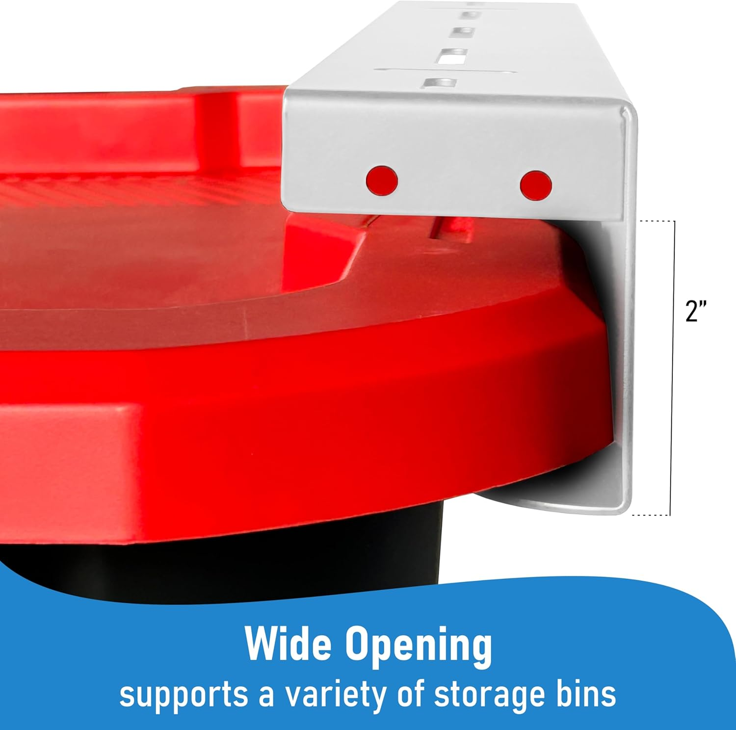 HANDT Overhead Garage Storage Rack, Ceiling Tote Bin Organization Rails Shelving Racks System, Heavy Duty Hanging Metal Rack Systems for 27 Gallon Container, Supports Most Other Bins, 4 Sets White