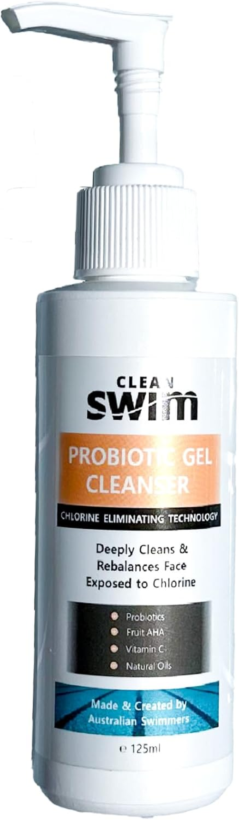CLEAN SWIM Pro-Biotic Gel Face Cleanser for Your Face with Pro-Biotics, Fruit AHA and Vitamin C 125Ml
