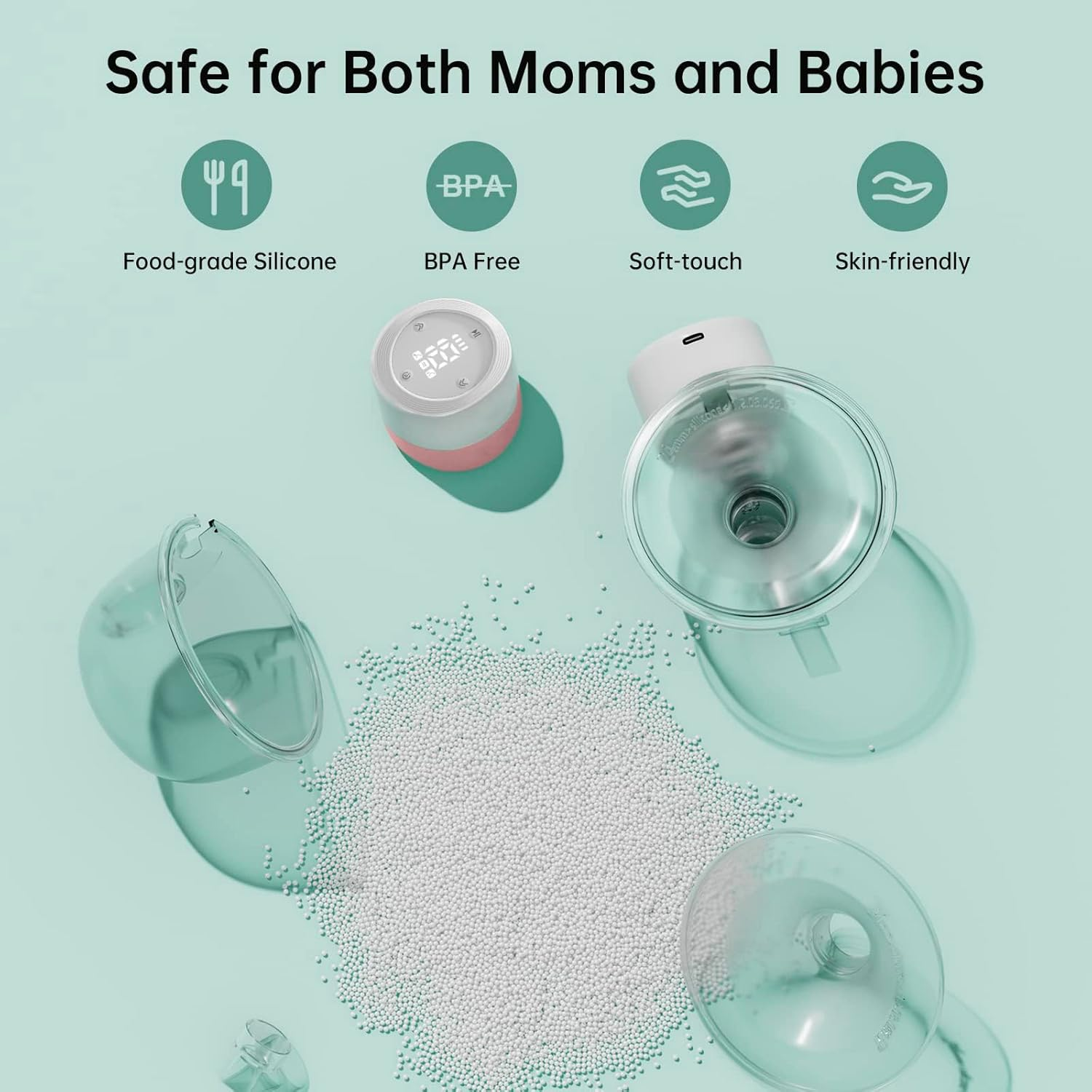 Double Wearable Breast Pump, Food Grade,Electric Hands-Free Breast Pumps with 3 Modes, 19 Levels, LCD Display& Memory Function image number 5