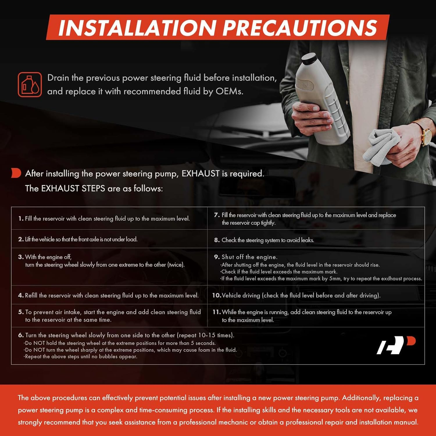 A-Premium Power Steering Pump, with Pulley, Compatible with Jeep Wrangler 2012-2017, Wrangler JK 2018, 3.6L Gas, Replace # 5154400AC, N9901310 image number 4