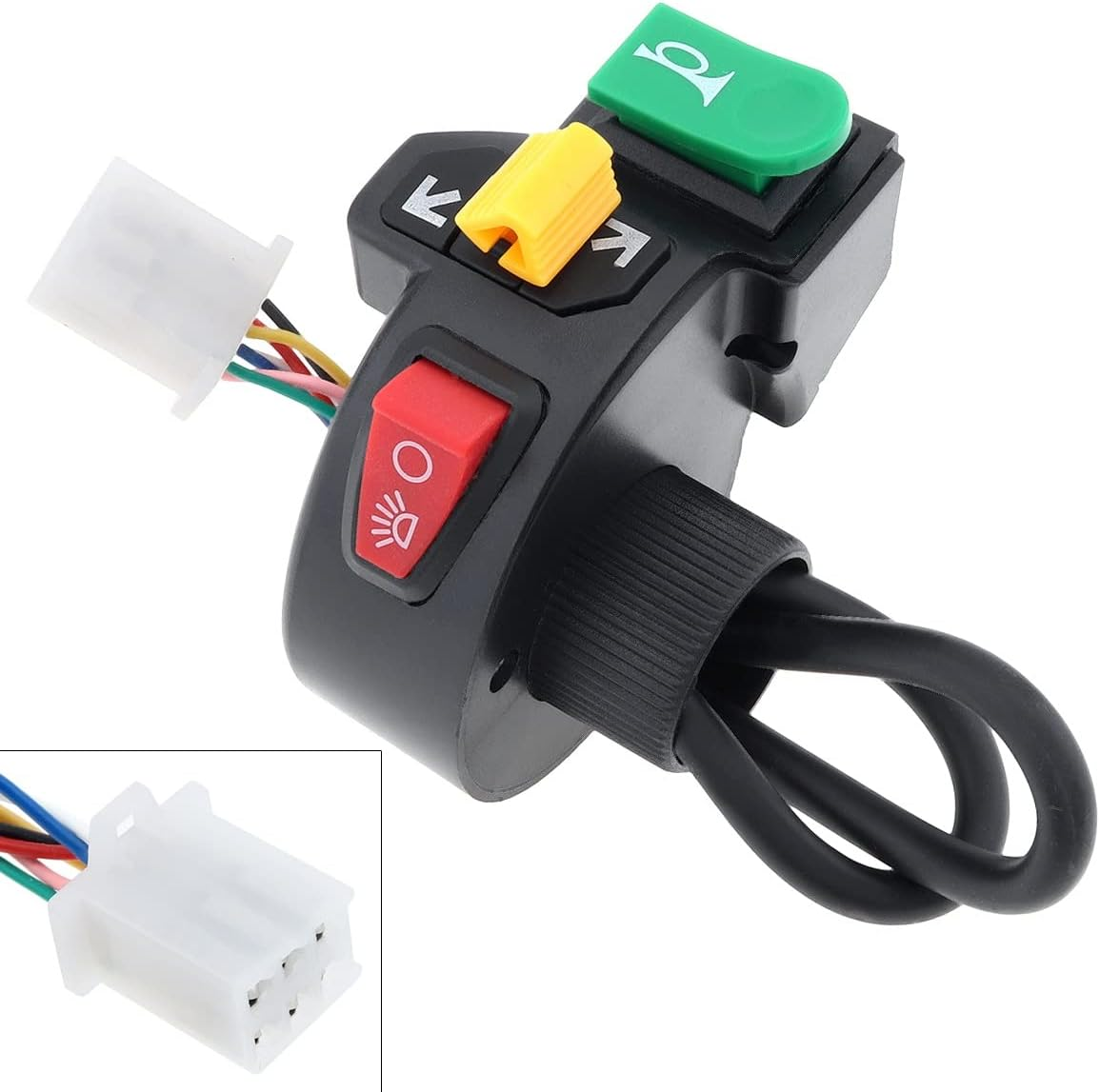 Brake Fog Light Switch for 22Mm Dia Handlebars Motorbike Ac 3 In1 Motorcycle Switch Electric Bike Scooter ATV Quad Light Turn Signal Horn On/Off Button image number 3