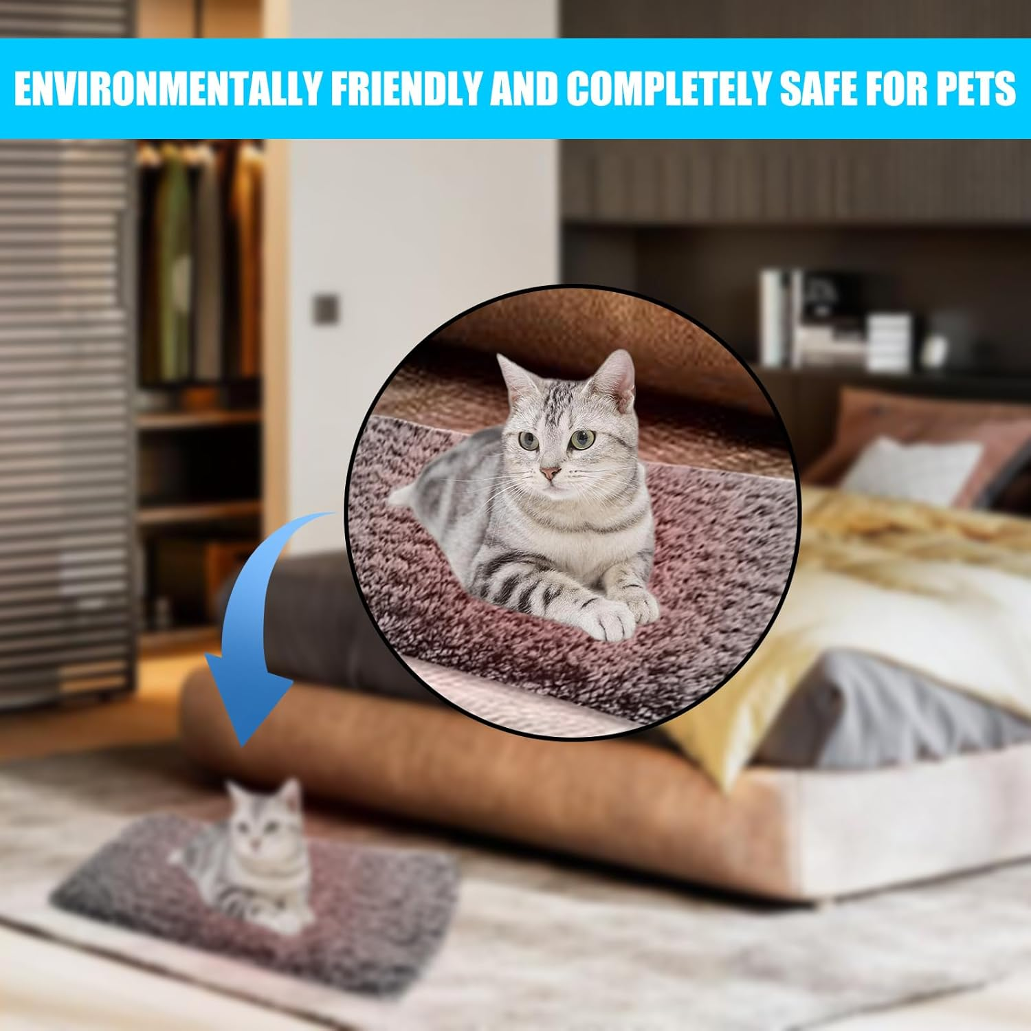 Molbory 48 X 70 Cm Self-Heating Cat Blanket, Cat Cushion, Washable for Cats and Small Dogs, Machine Washable, Not Electric, Grey image number 5