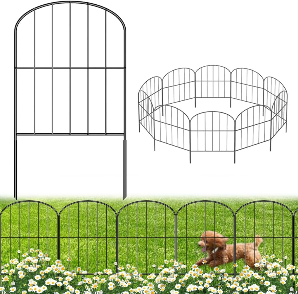 Springup Decorative Garden Fence No Dig Fence 61(H) X33 Cm(L) Animal Barrier Fence 10 Pack Fencing for Outdoor Patio Backyard image number 2