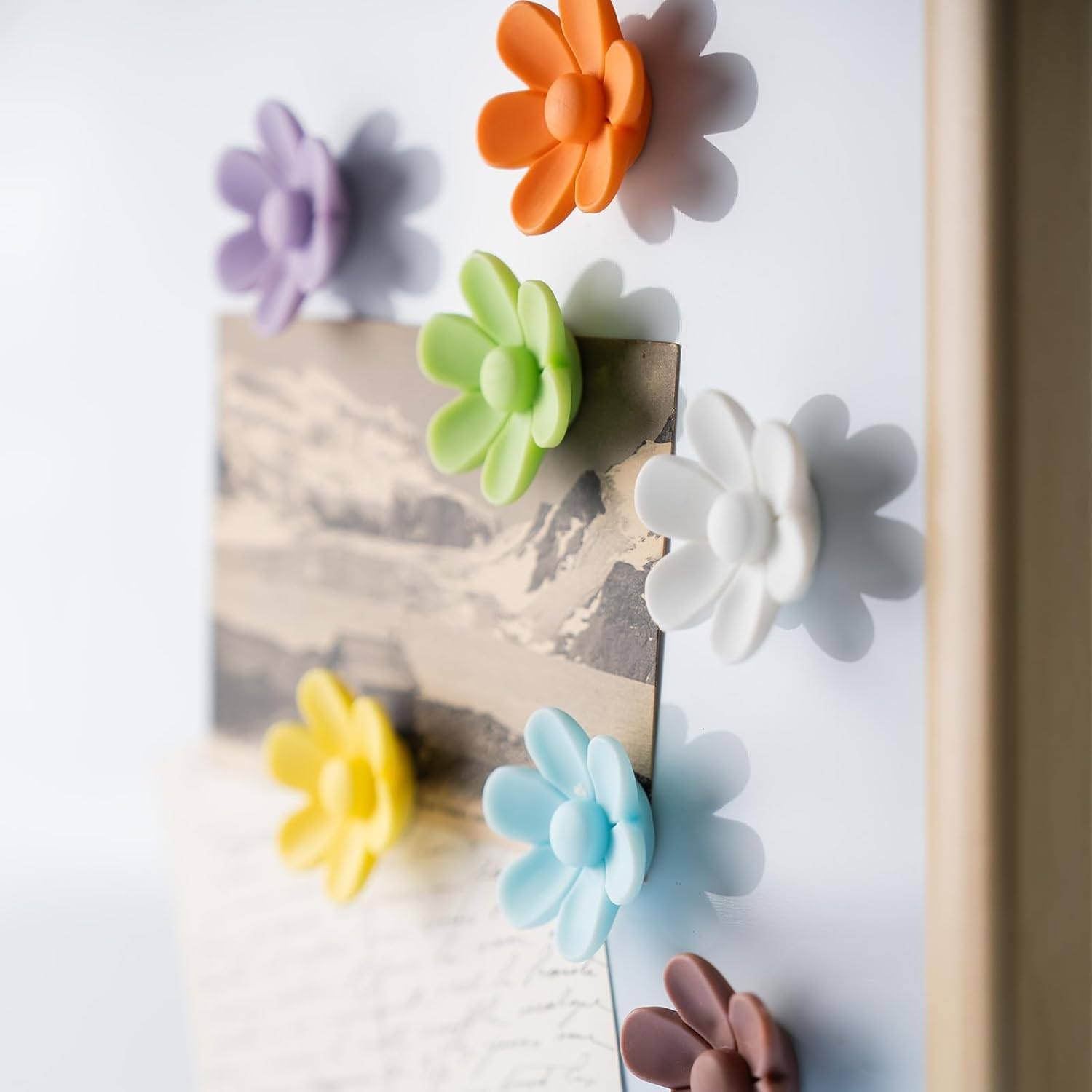 SUNURS 3D Solid Color Flower Cute Fridge Magnets for Locker, Colorful Strong Decorative Funny Refrigerator Magnets for Whiteboard, Kitchen, and Office (12 Pieces) image number 5