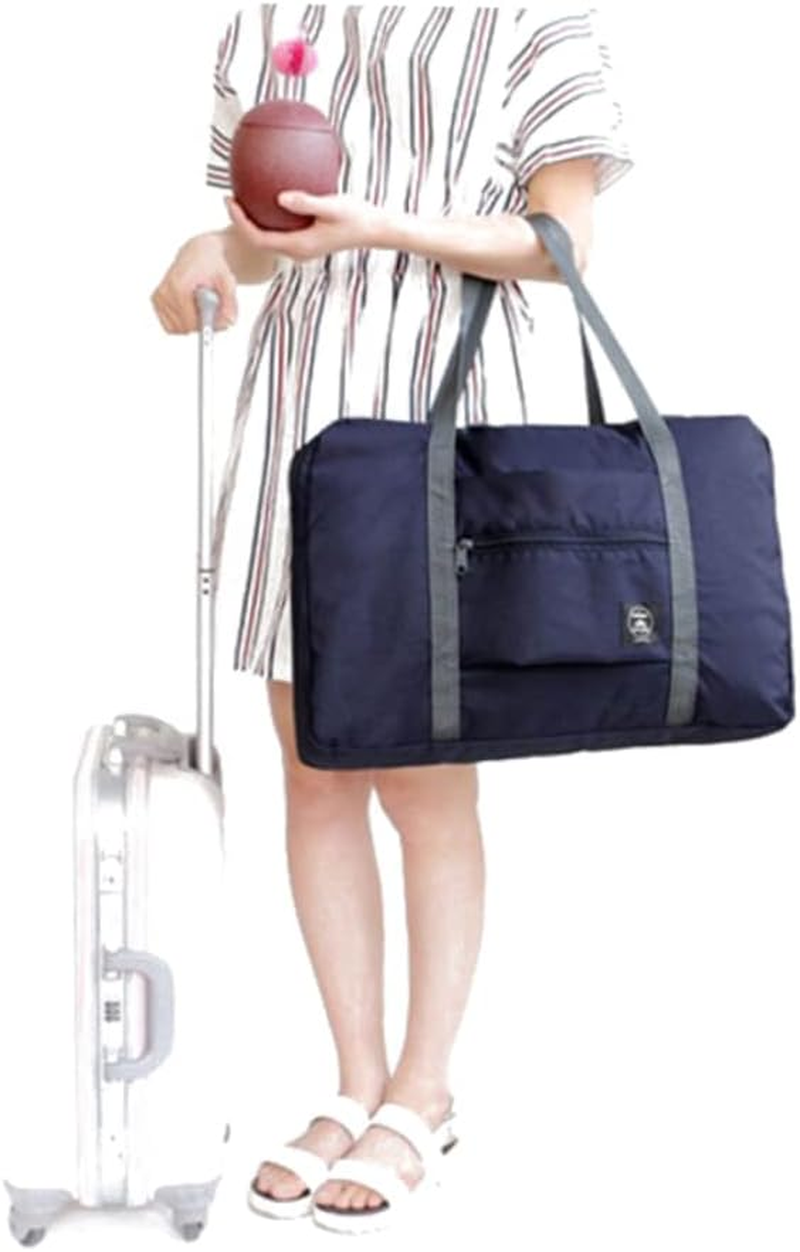 LIFKOME 2Pcs Travel Foldable Tote Bag Lightweight Storage Luggage Organizer for Fashion Trips Gym and Shopping Dark image number 3