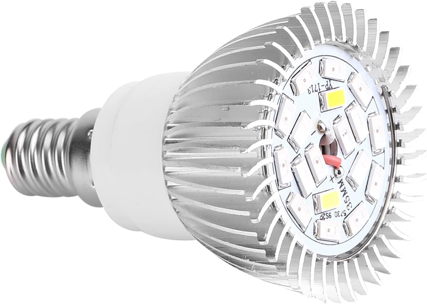 Haofy LED Grow Light Bulb, Full Spectrum Plant Light for Indoor Plants, Promotes Photosynthesis, 18 Leds, Energy-Saving, Long Service Life, Made of Aluminum, Hanging Wire Included, (E14) - E14 image number 6