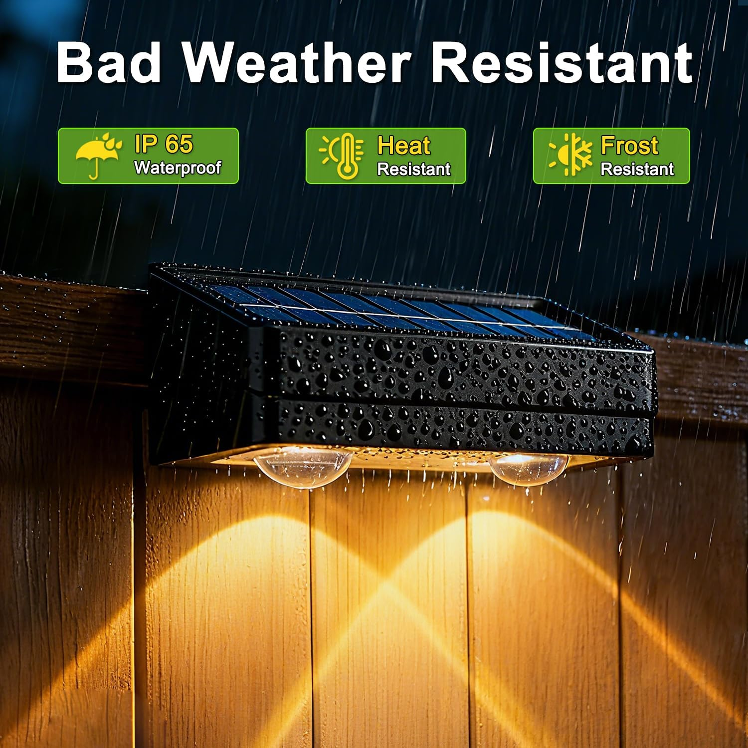 Solar Fence Lights Outdoor, 3000K/5000K/6500K & RGB Colors, Multiple Modes Solar Lights IP65 Waterproof for Patio, Backyard, Garden, Deck, Fence, Dusk to Dawn (Pack of 8) image number 4