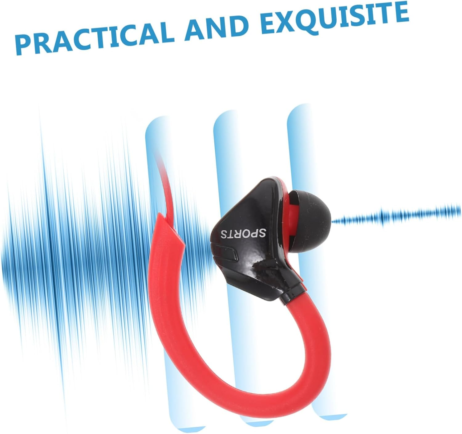COHEALI Wired Ear Hook Headphones Earphones for Running Sports Wired Earbuds Sweat-Proof Low Bass Earphones for Active Lifestyles Compatible Cell Phones Red image number 5