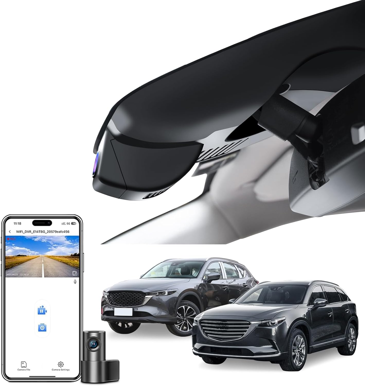 Mangoal Front 4K&Rear 1080P Dash Cam Fit Mazda CX5 2019-2025&CX-9 2020-2025 2.5S Select/Preferred/Carbon Edition/Plus/Turbo Signature/Touring Signature Grand Etc, G20/G25/G35, Wifi&App,Gps,128Gb Card image number 5