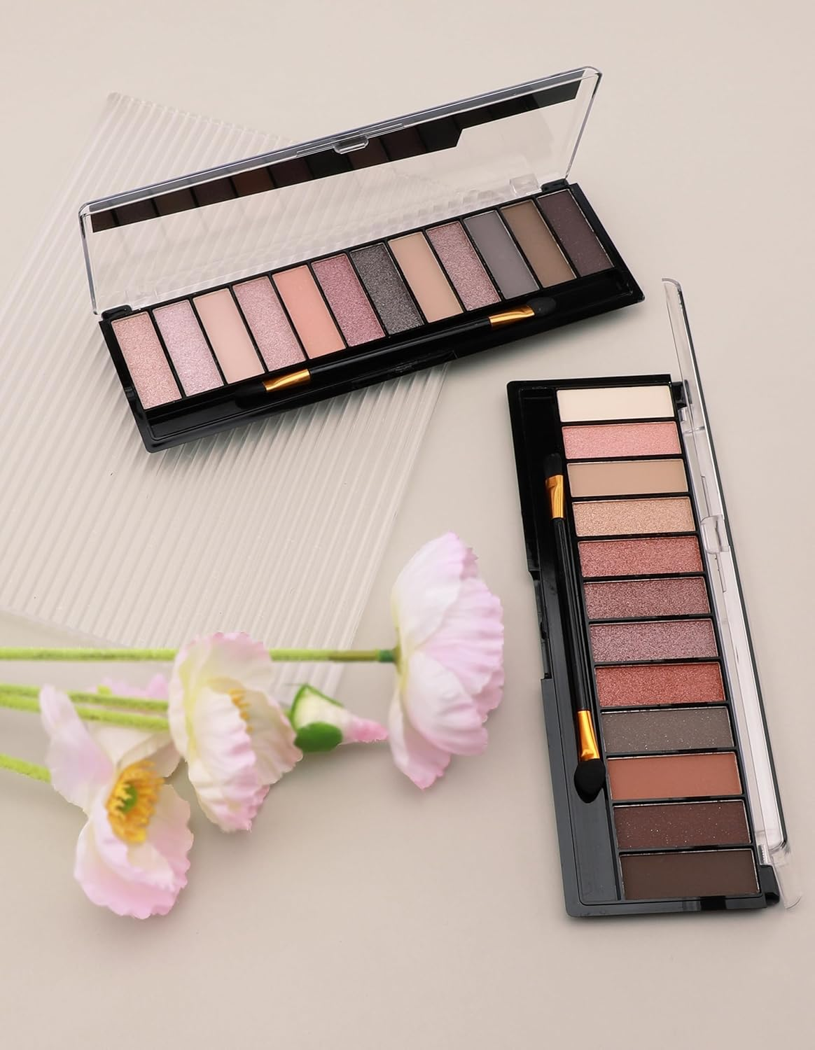 AU12 Colors Matte Shimmer Eyeshadow Palette, Highly Pigmented Eye Shadow Colorful Pearly Glitter Portable Eye Pallet, Waterproof Long Lasting Makeup Palette Cosmetic Neutral image number 5