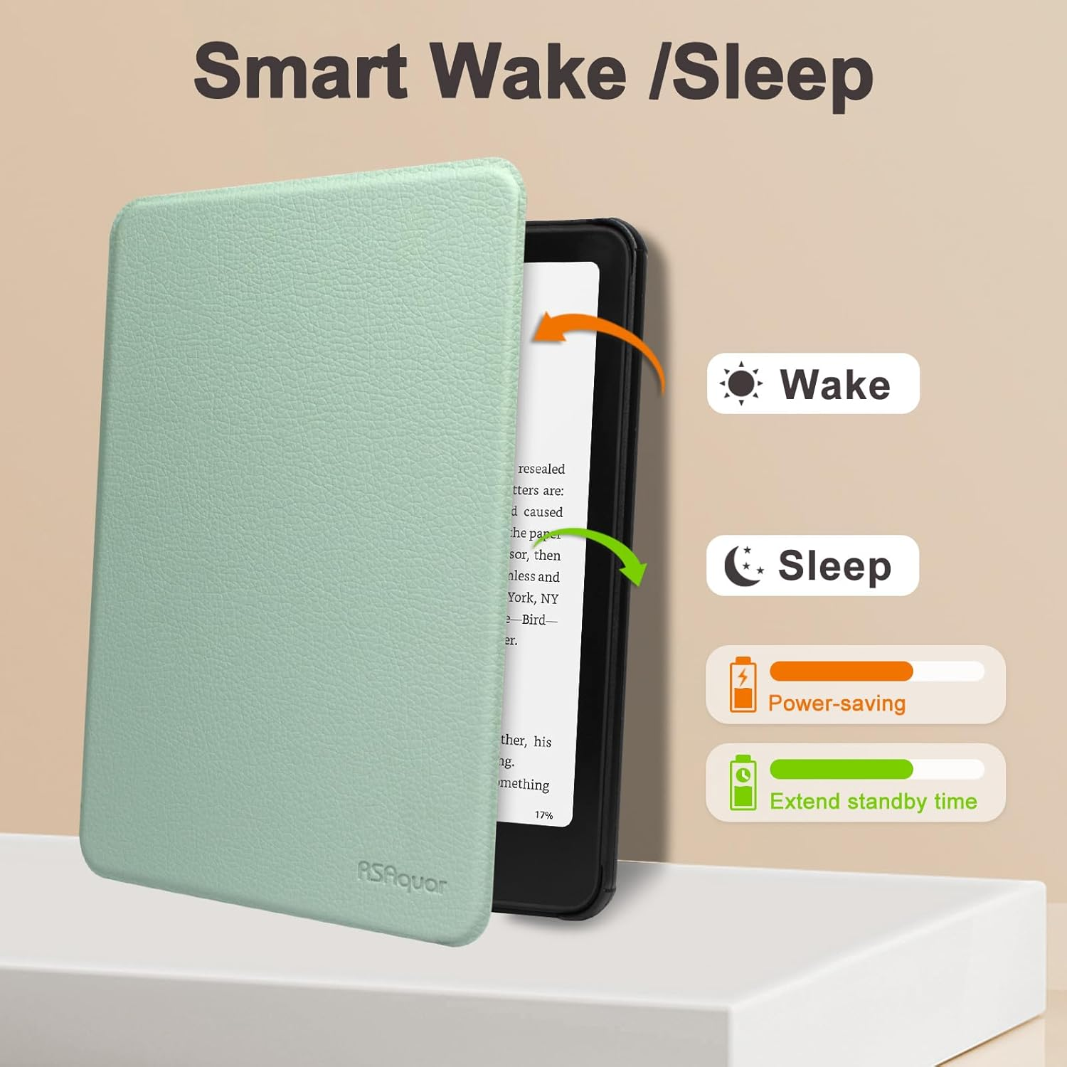 Rsaquar Case for All-New Kindle Paperwhite 12Th Gen 2024 (7-Inch) & Kindle Colorsoft Signature Edition, Slim Protective Cover with Auto Sleep/Wake - Agave Green image number 2