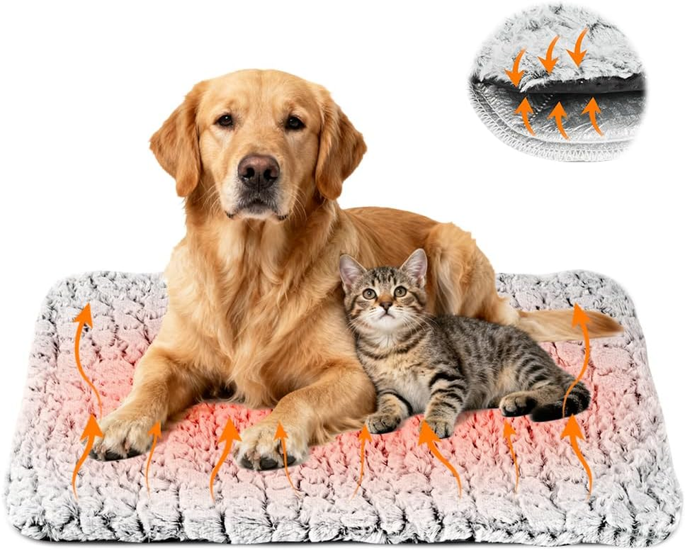 Adiwo Cat Self-Heating Pad, 70 X 48Cm Self-Heating Pet Mat, Cozy Calming Cat Blanket, Electric-Free Heated Mat, Removable Cover with Zipper, Non-Slip, Machine Washable, for Fiting Most Pets (A)