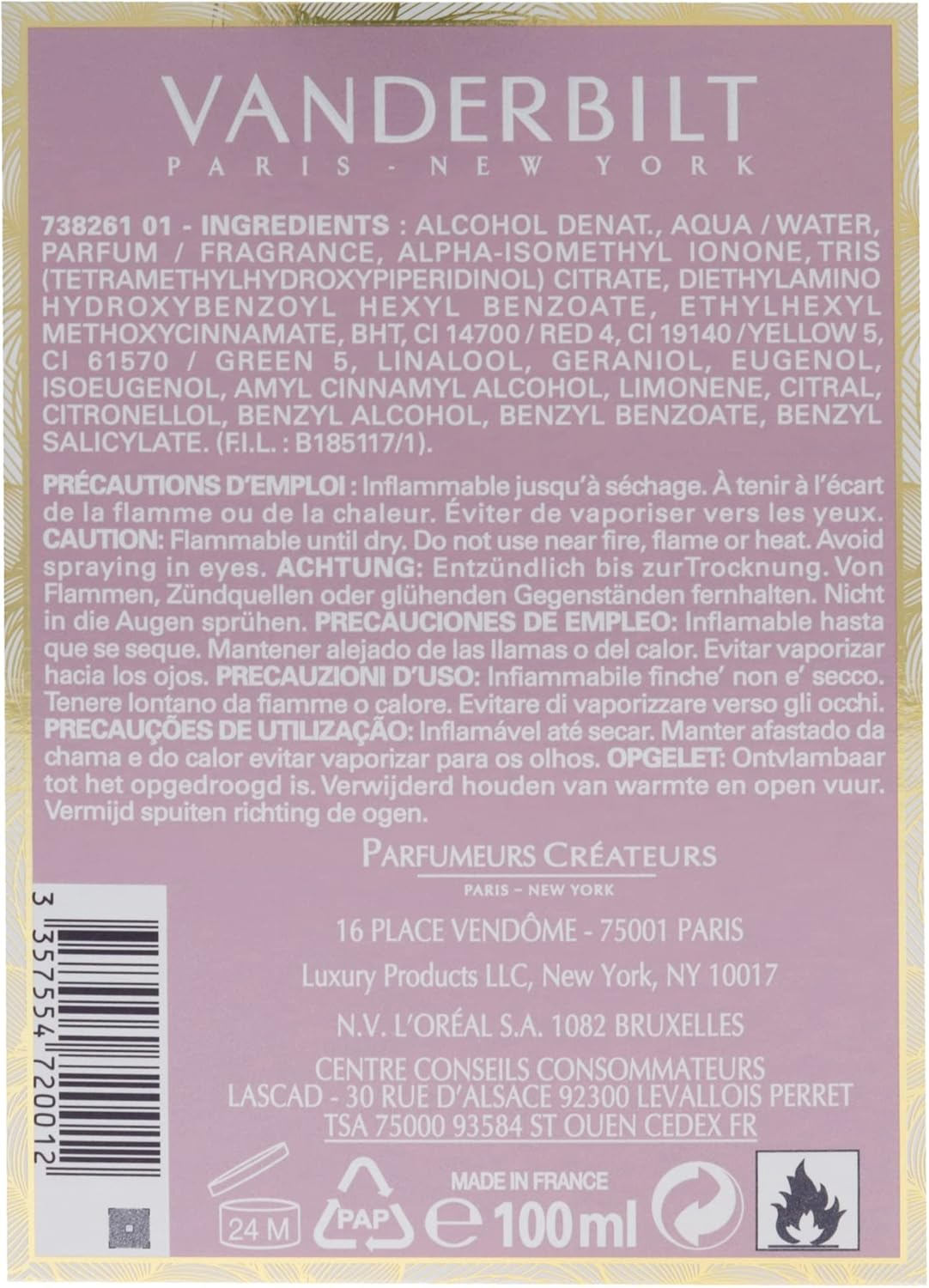 Gloria Vanderbilt Vanderbilt Eau Du Toilette, 100Ml (Pack of 2) image number 2