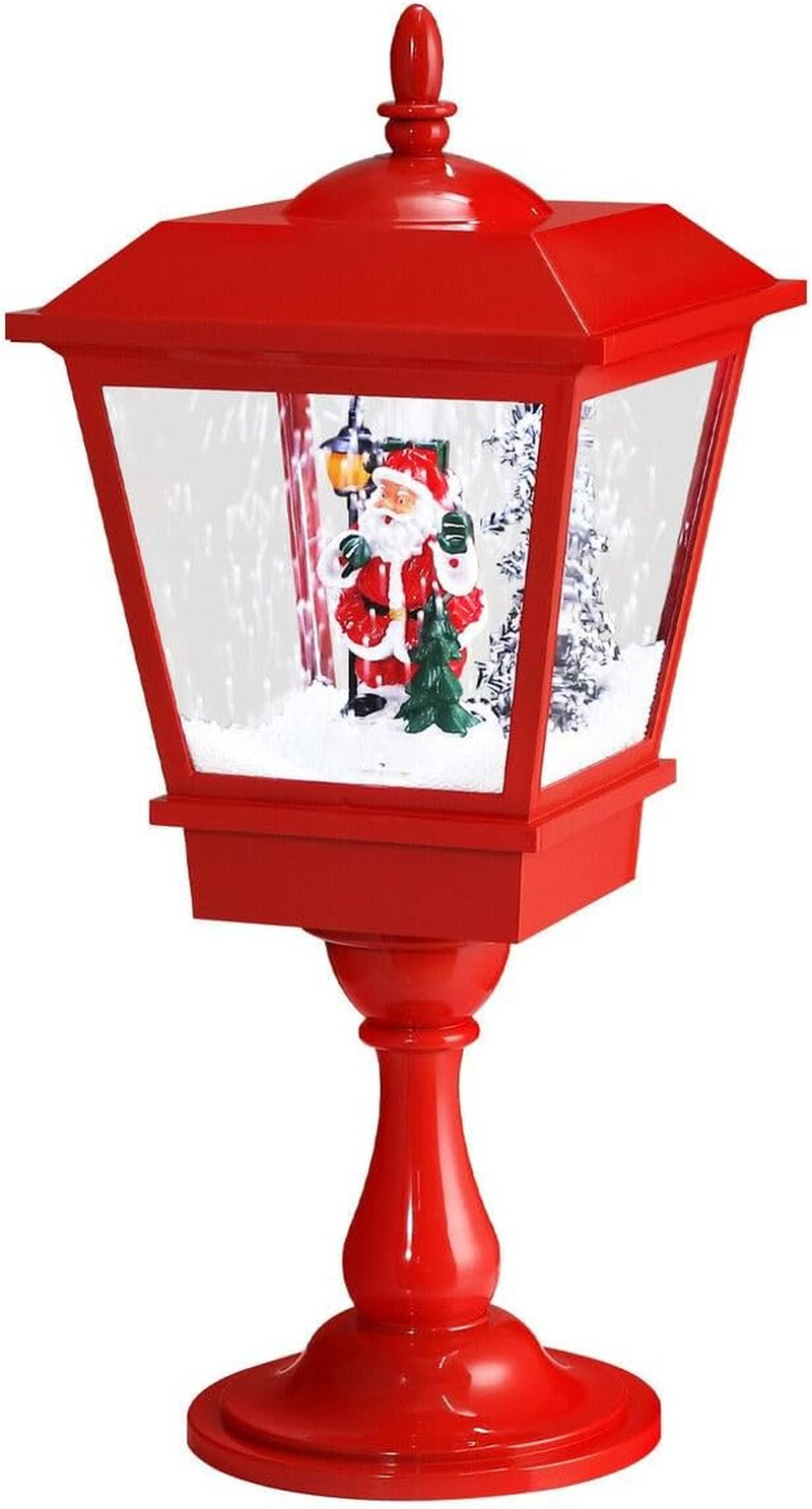 Christmas Led Street Light Snowing Post Xmas Decoration Ornaments Lantern Music Table Lamp Indoor Outdoor Path Garden Main Gate Pole Pillar image number 4