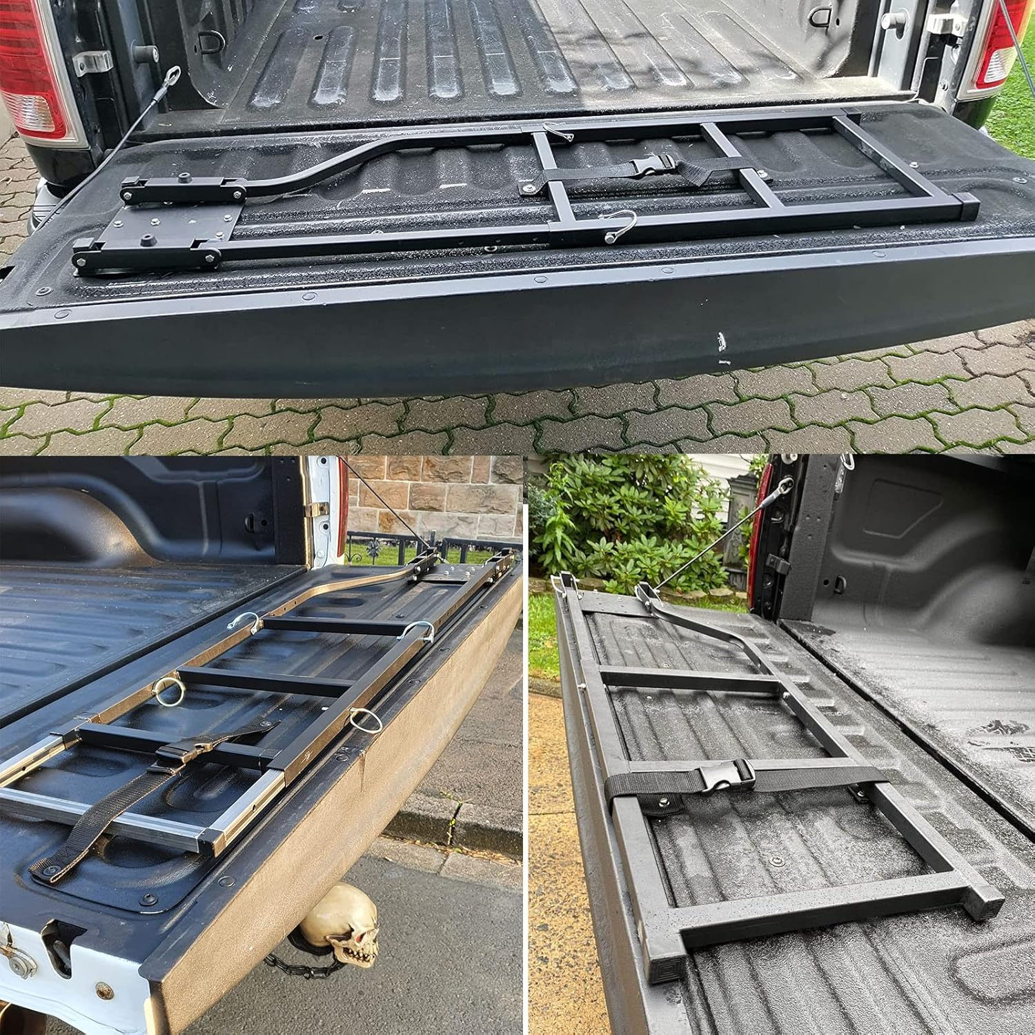 KMFCDAE Tailgate Ladder Pickup Truck Accessories Universal Extension Step Ladder with Stainless Steel Self Drilling Hex Screws image number 5