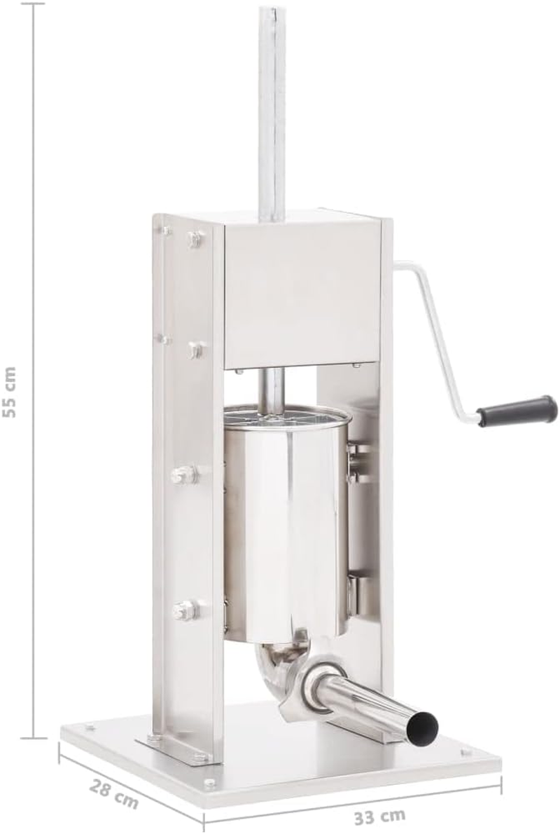 Manual Sausage Stuffer Silver 3 L Stainless Steel Kitchen Tool Meat Maker