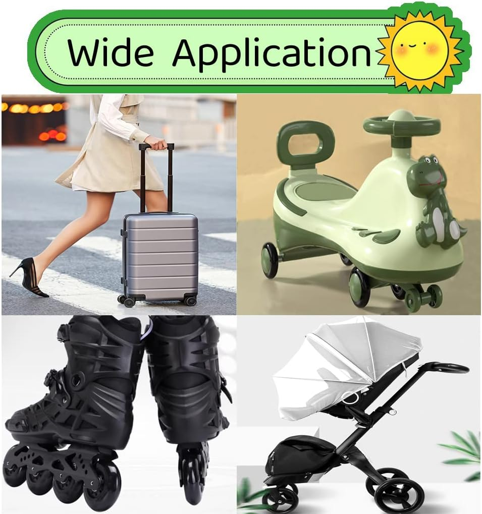 1 Pair Luggage Wheel Replacement 64 * 18Mm(2.48"X0.7") with 8Mm(0.31") Bearings 35Mm 40Mm Axles Wrenches Repair Set for Suitcase and Inline Outdoor Skate image number 2