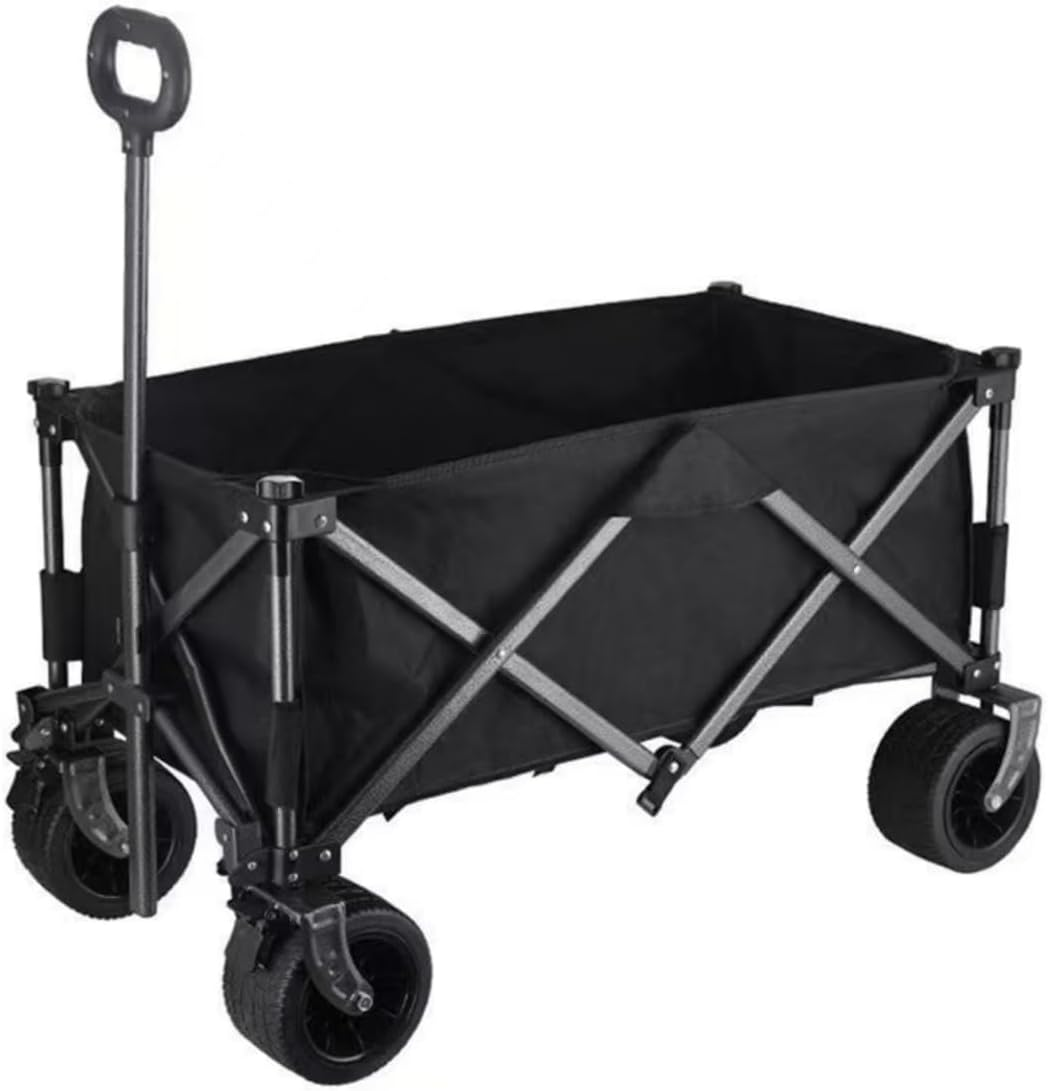 Wagon Cart Foldable Collapsible Wagon Heavy Duty Beach Cart, Folding Wagon with 360&deg;All-Terrain Wheels, 500LB Large Capacity Portable Utility Grocery Wagon for Beach,Travel, Camping, Garden image number 2